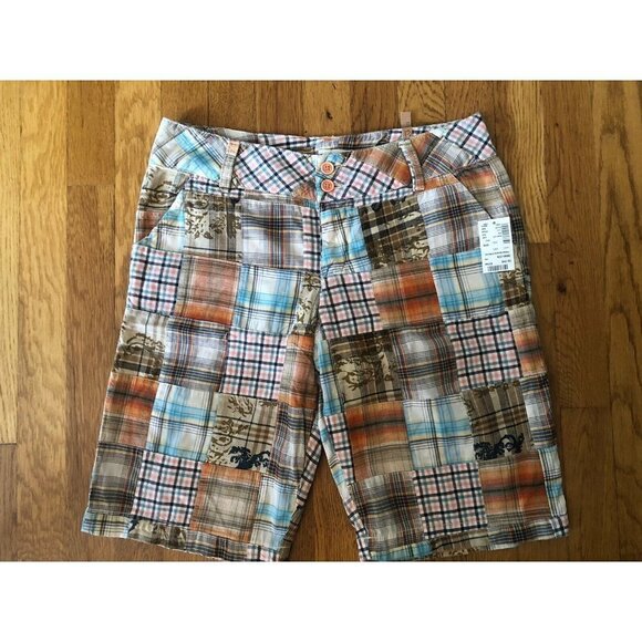 NWT Limited Too Girls Size 12.5 12H Patchwork Bermuda Shorts Multicolor - Picture 1 of 6